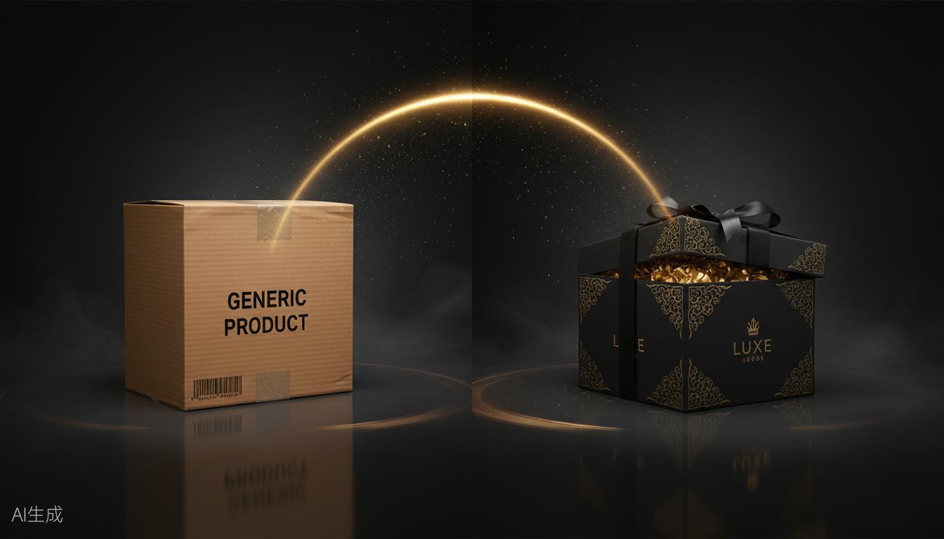 Product transformation from generic packaging to premium packaging